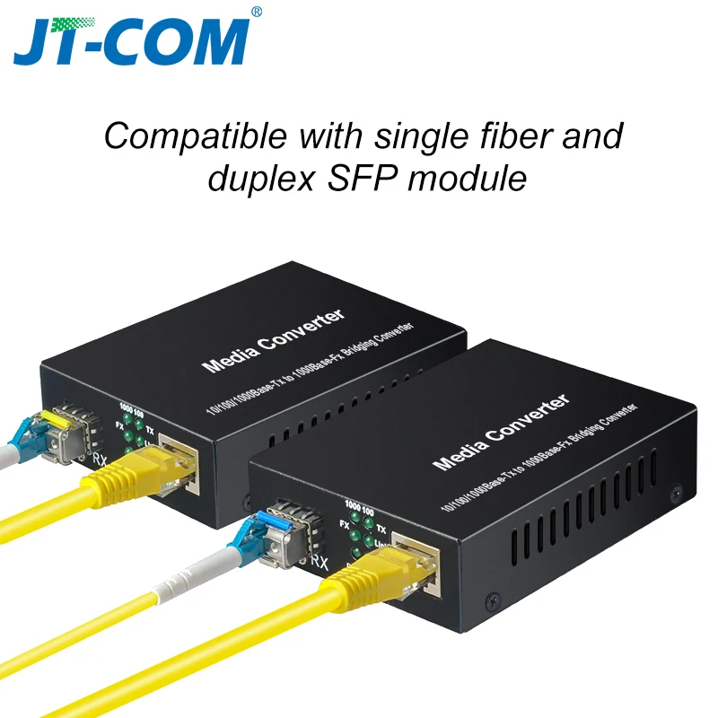 1 пара = 2 шт. Гигабитный оптический медиаконвертер SFP в RJ45 Оптоволоконный коммутатор Fibra Optica 1000 Мбит / с SFP Волоконно-оптический трансивер с модулем SFP SC / LC Совместим с Mikrotik Cisco Ethernet Switch