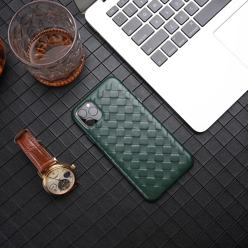 4 цвета для iPhone 11 Pro Max настоящий натуральный Овчина натуральная кожа чехол для телефона овчина задняя крышка крест ткачество металлическая кнопка