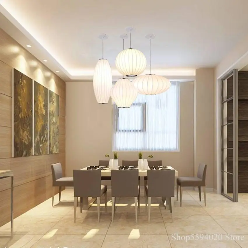 Современные тканевые японские подвесные светильники лестница датский магазин