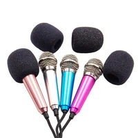 mini portable 3 5mm stereo studio mic ktv karaoke mini microphone for smart phone laptop pc desktop handheld audio microphone