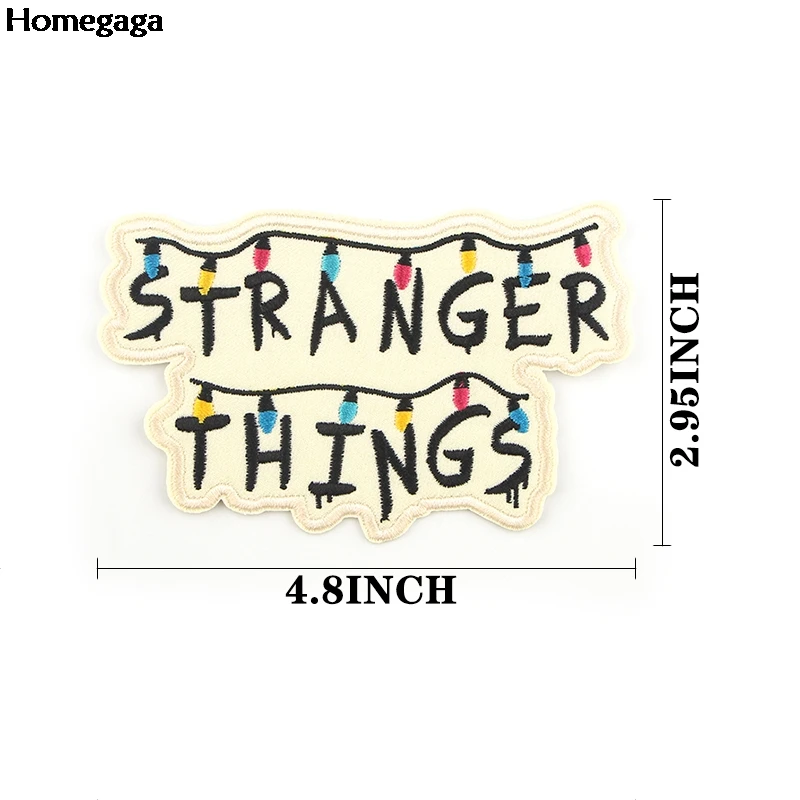 Homegaga Stranger Things iron on Embroidered Patches for T-shirt Jacket Diy Patch Thermotolerant Appliques Clothing D2510 | Дом и сад