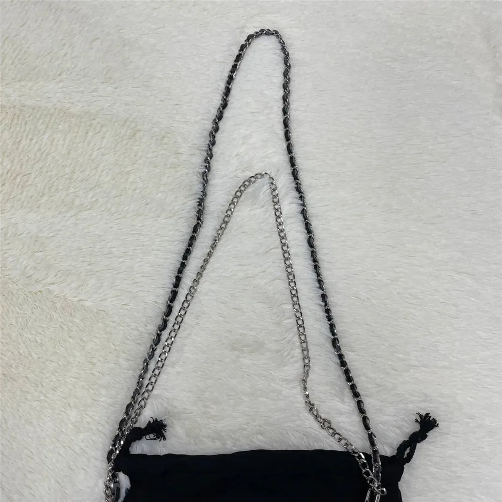 

Women Classic Mini Bag with Rhinestone Wing Decoration One Shoulder Chain Fashion Genuine Leather Bags