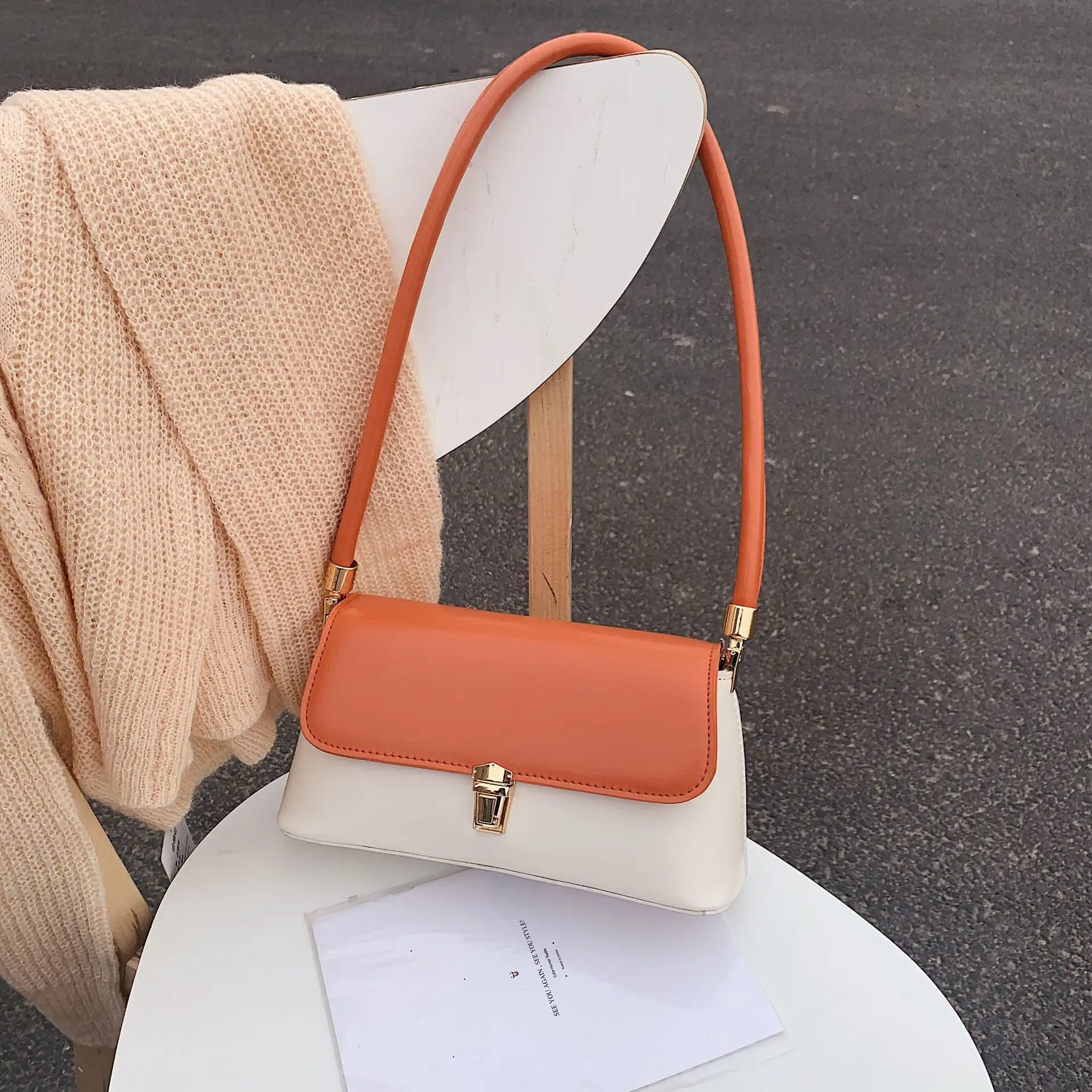 Французский нишевый дизайн сумка женская 2020 новая простая контрастная цветная