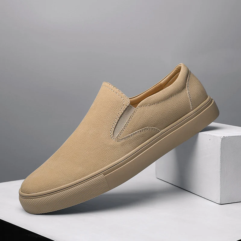 

Men's Leather Loafers Genuine Leather Fashion Simplicity Loafers British Trend High Quality Breathable Casual Flat Shoes