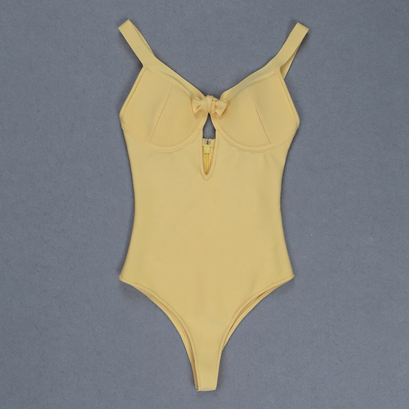 Женский комбинезон без бретелек INDRESSME однотонный Облегающий с глубоким v