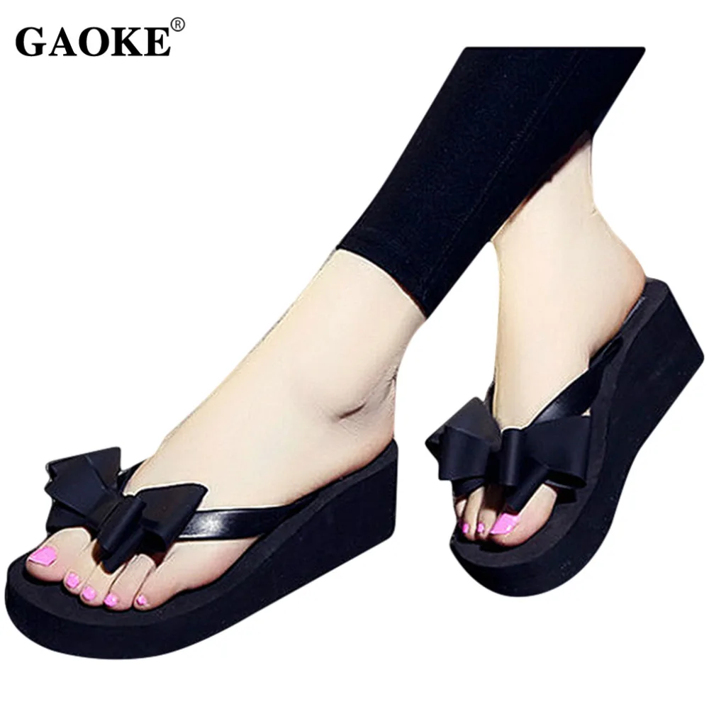 

2021 Summer Woman Shoes Platform Bath Slipper Wedge Beach Flip Flops High Heel Slippers For Women Beach Flip Flops Summer Sandal