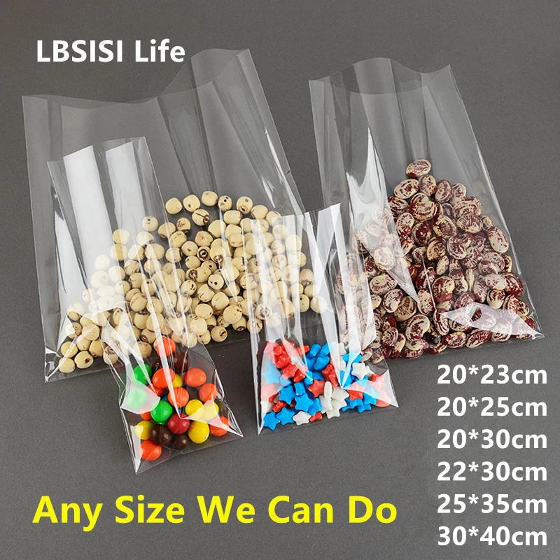 Прозрачные пластиковые плоские пакеты LBSISI Life 100 шт. прозрачные для печенья | Отзывы и видеообзор