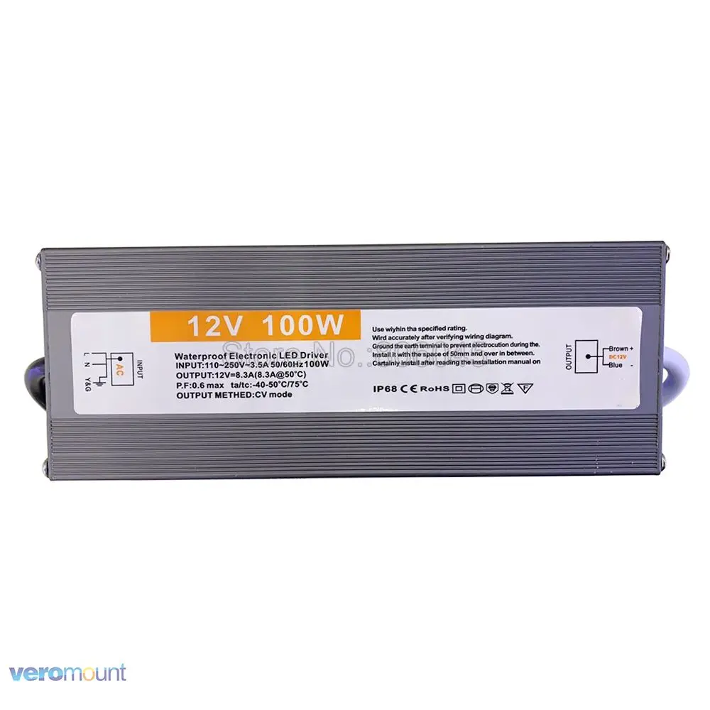 Водонепроницаемый тонкий преобразователь Светодиодный одов источник питания 12