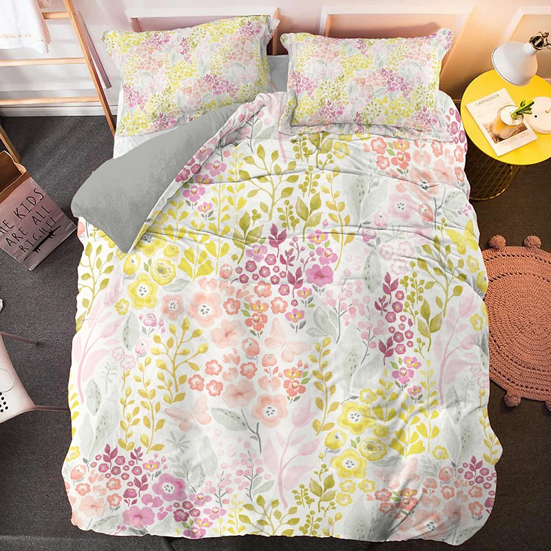 Мягкие наволочки с красивым цветочным принтом пододеяльники постельные