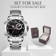 NAVIFORCE Watch Men Top Luxury Brand Men?s  Sports Quartz Watches Full Steel Waterproof Digital Male Clock Set For Sale