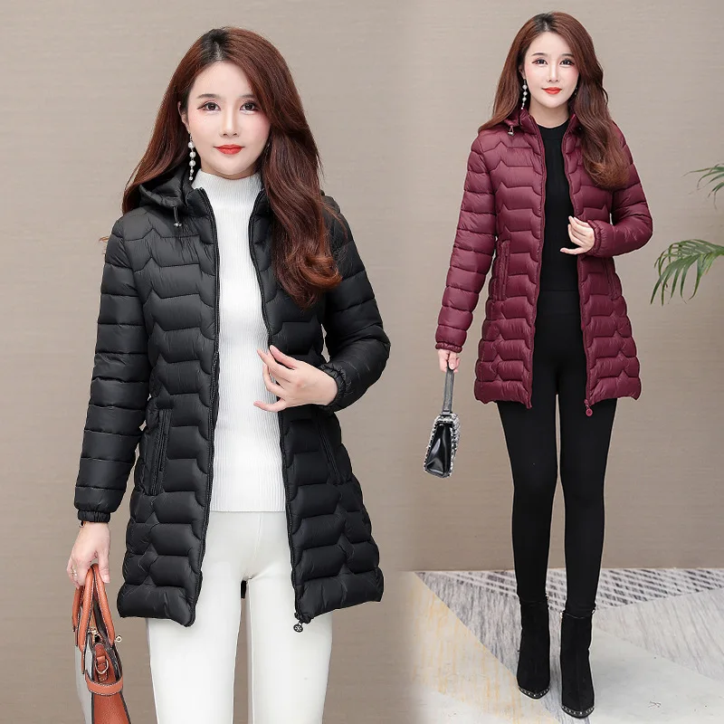 women winter jacket new style women's slim hooded detachable lightweight cotton jacket women coat