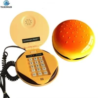 funny gadgets emulational hamburger telephone wire landline phone cheeseburger phone for display home office hotel decoration