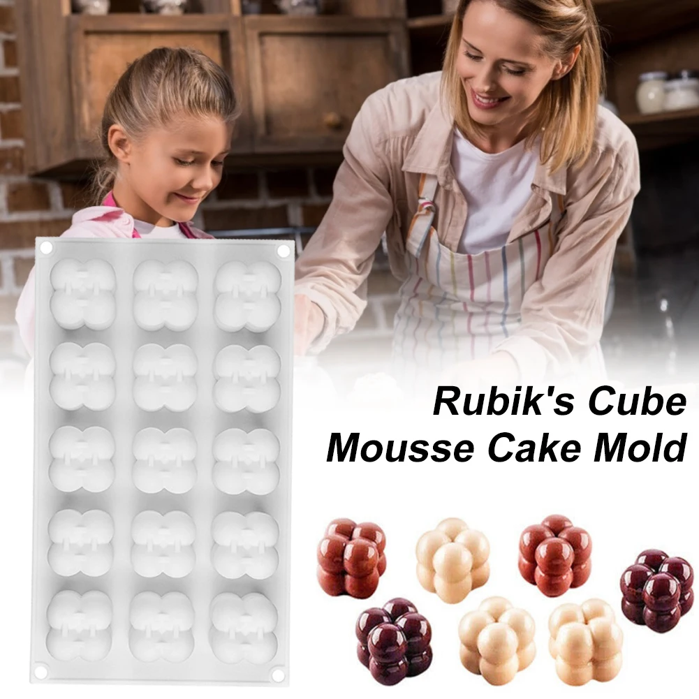 

3D Fondant Cube Bubble Resin Candle Silicone Mold; for Handmade Artwork Crafts Massage Bar Soap, Ice Cream Chocolate, Pastry Des