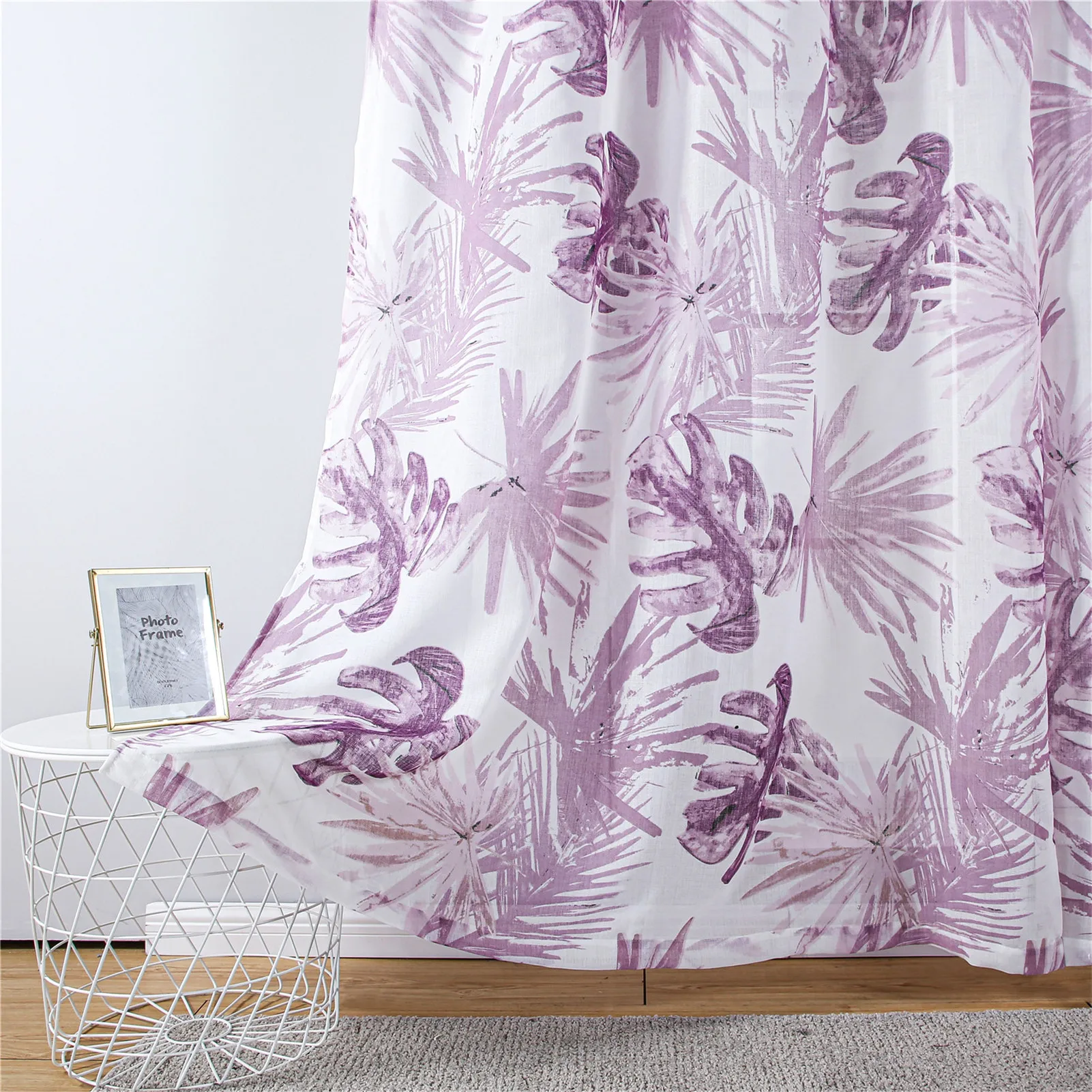 Тюль с зелеными листьями YokiSTG вуаль занавески для гостиной спальни сплошные