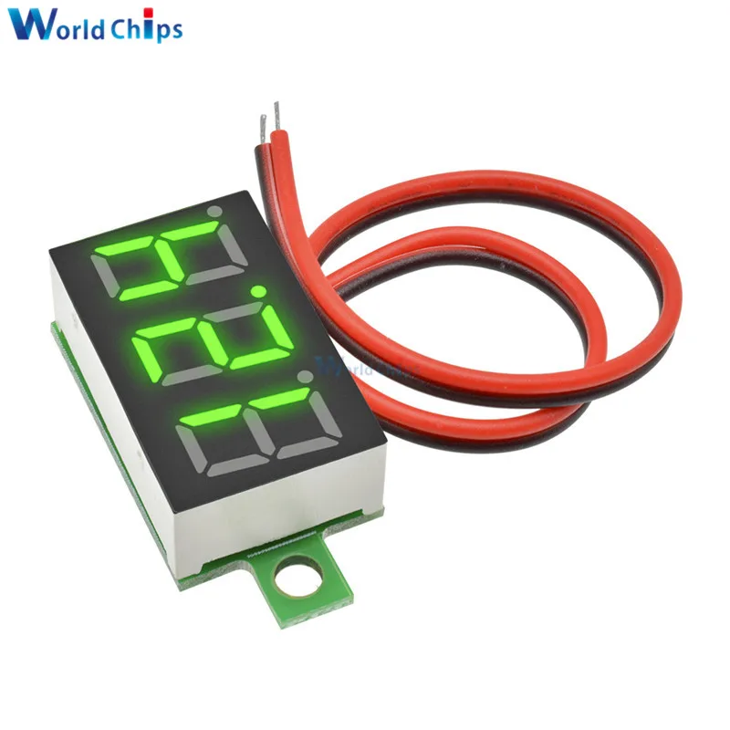 0.36 Inch Mini LED Digital Voltmeter Green Panel Voltage Meter 3 Digit Display DC 4.5~30V|voltmeter dc|dc dcvoltmeter mini |