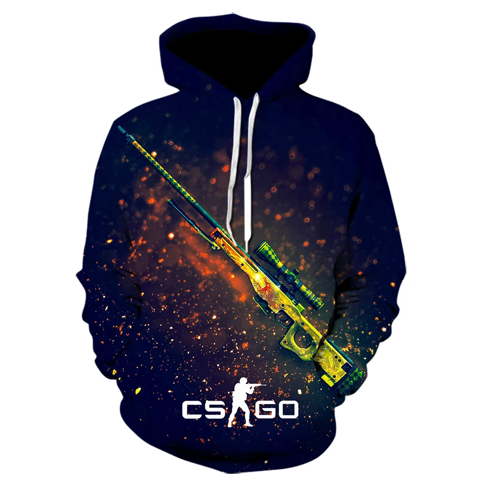 Толстовка с капюшоном для мужчин и женщин Модный свитшот 3D принтом игры CS GO