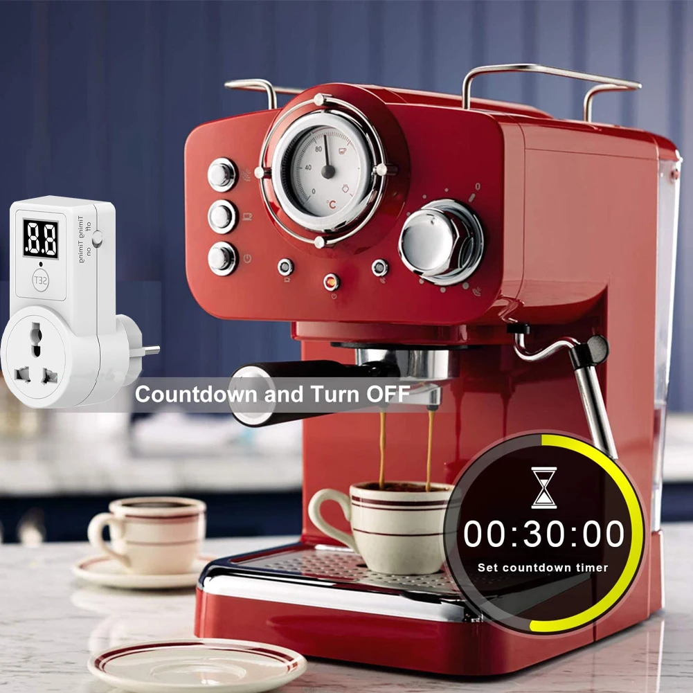 

10A Digital Countdown Timer Switch Universal Socket Plug-In Time Control Phone Battery Electric Car Charge Electric EU PlugTest