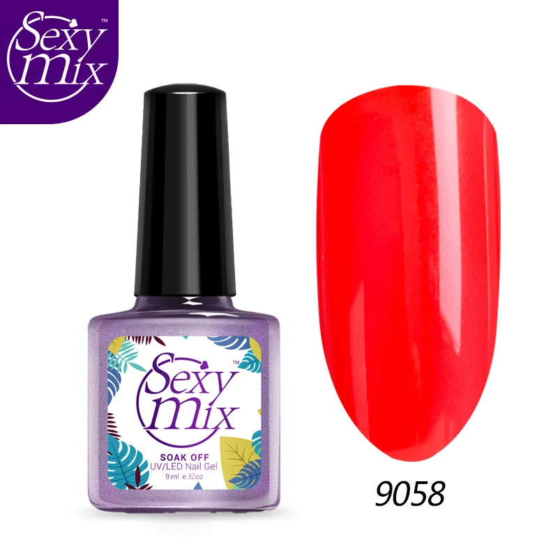 9058 SEXYMIX Блеск УФ-гель для ногтей Полупостоянный розовый цвет светодиодный Гель-лак для ногтей замачиваемый долговечный УФ-гель лак 9 мл - Цвет: 9058