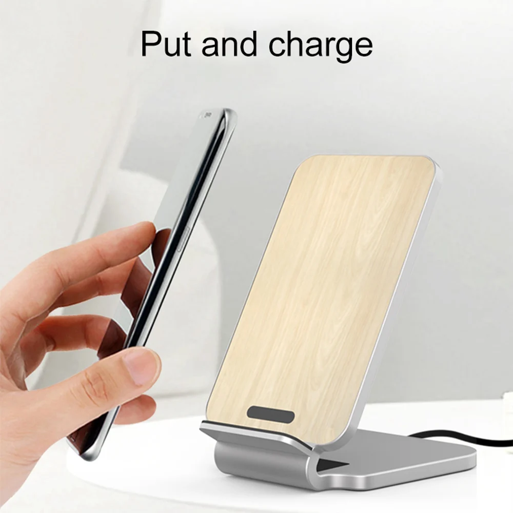 KISSCASE 10 Вт беспроводной держатель зарядного устройства для iPhone 11 деревянная