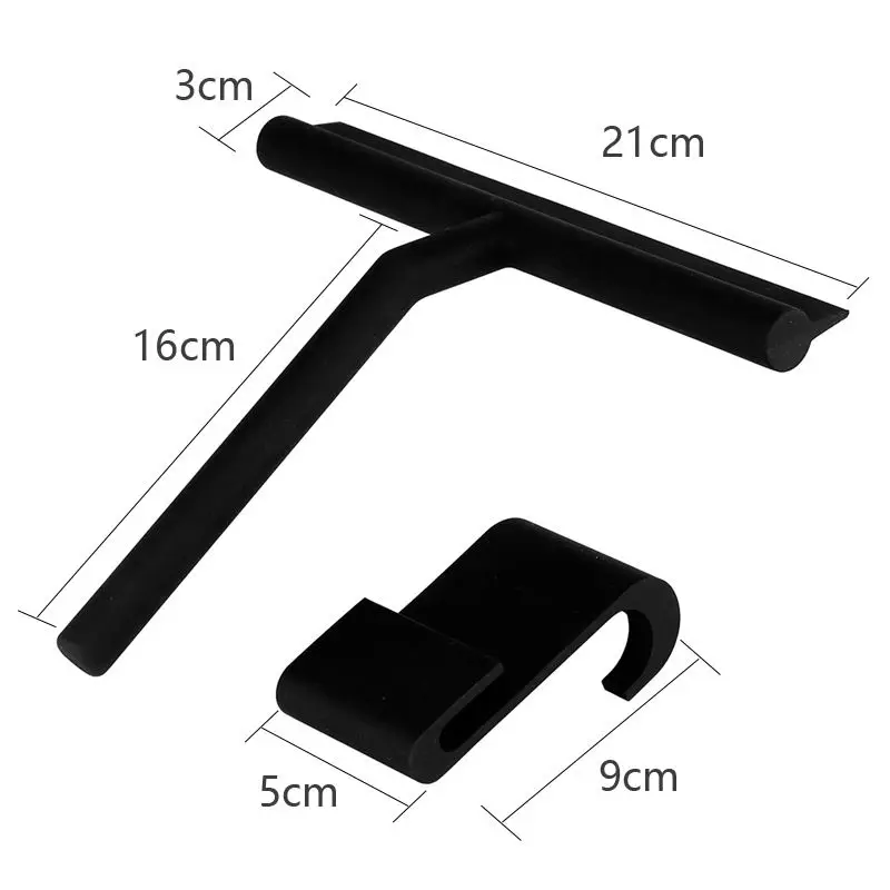 

Outdoor Silicone Blade Glass Window Wiper With Silicone Blade Bathroom / Kitchen / Car Glass Cleaning Brush With Support Hook