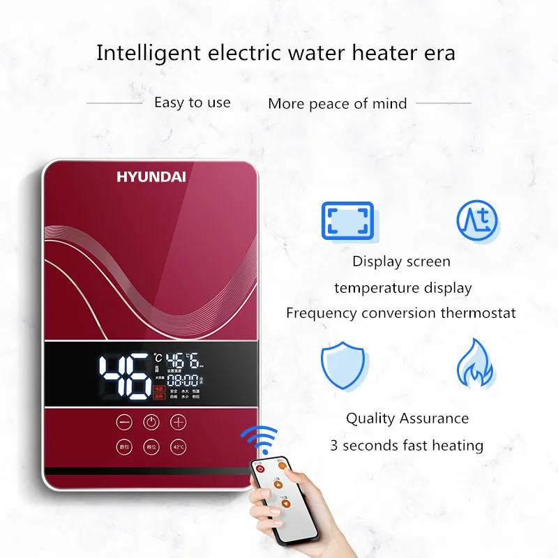 electric water heater electric shower quick heating dc machine household kitchen bathroom unlimited hot water remote control free global shipping