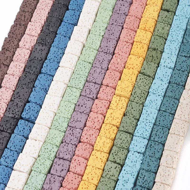 Бусины Из Натурального вулканического камня модные бусины ручной работы для