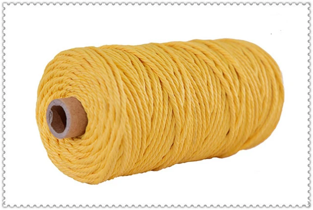 Gold 22 цвета, 100 м, 109 ярдов, цветная, цветная, ручная работа, длинный, макраме, хлопок, скрученный шнур, 3 мм, ручная работа, плетеная проволока - Цвет: Gold