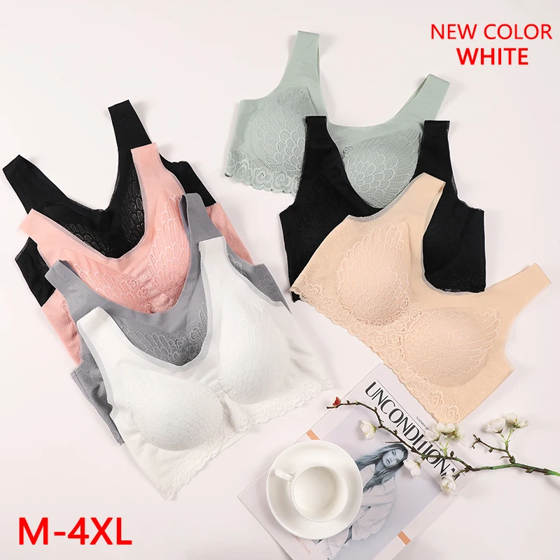 Бюстгальтер женский из латекса бесшовный кружевной Бралетт с чашками пуш-ап