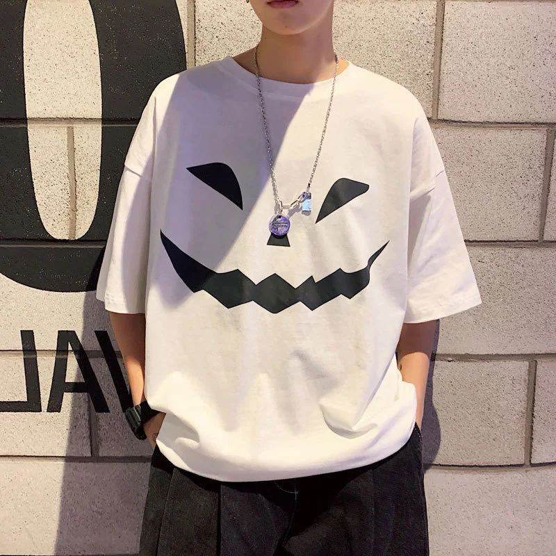 

Fashion brand short sleeve t-shirt men's summer men's loose printing half sleeve Korean fashion big size men's handsome T-shirt