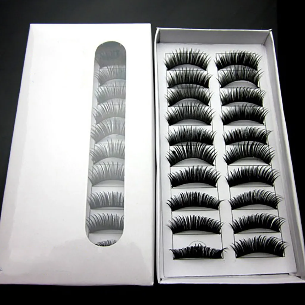 

Women's Handmade Thick Long Natural False Eyelashes Set 10 Pairs maquillaje faux cils pestaas postizas
