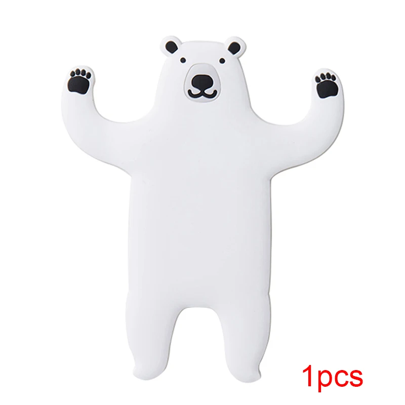 Bear Милый крючок на холодильник с животными, настенный держатель для ключей, съемные кухонные крючки, домашний декор, держатель для ключей, настенный держатель, настенный крючок - Цвет: Bear