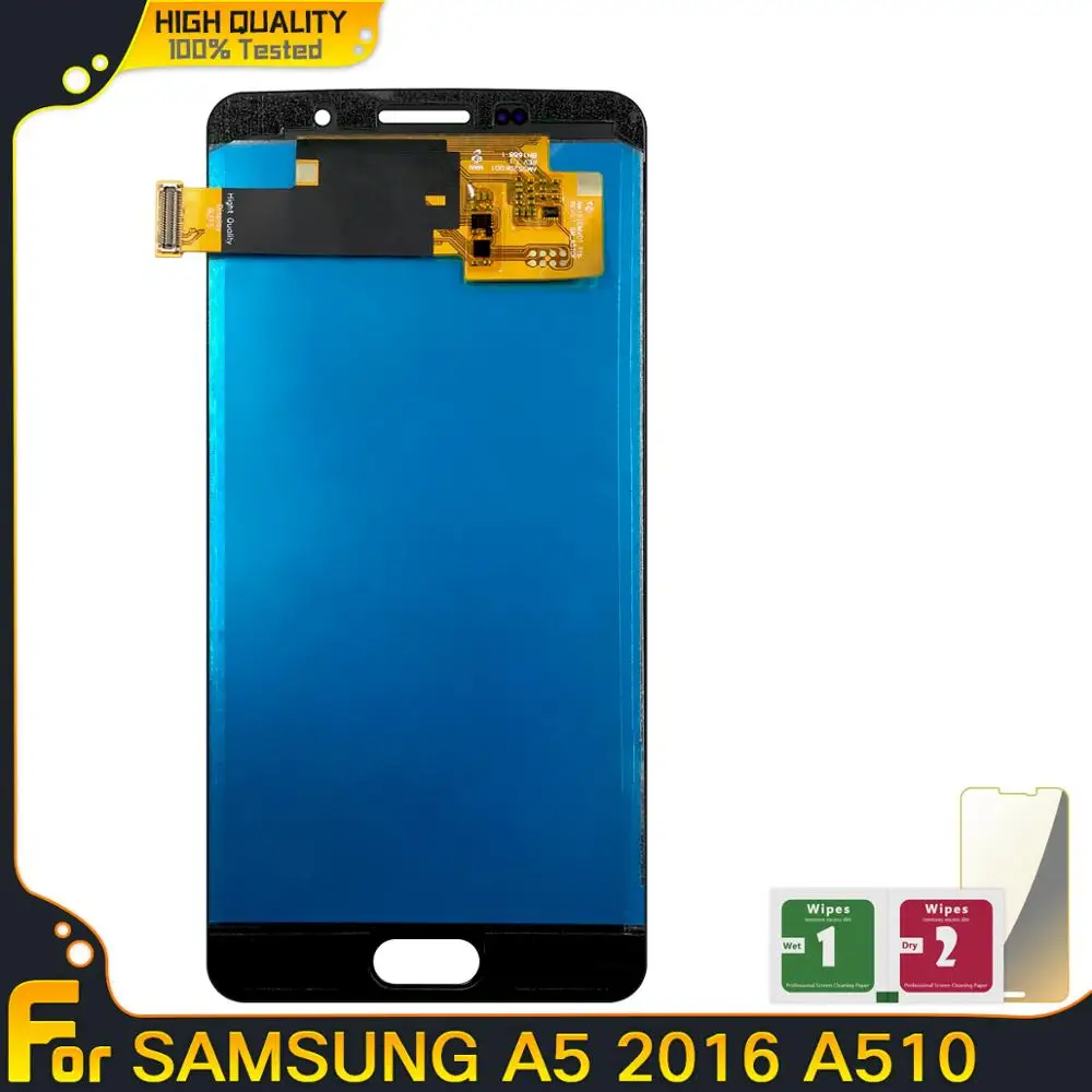 ЖК-дисплей Дисплей для Samsung Galaxy A5 A510 A510F A510M A510FD A5100 кодирующий преобразователь сенсорного экрана в сборе A510 ЖК-дисплей заменитель Запчасти