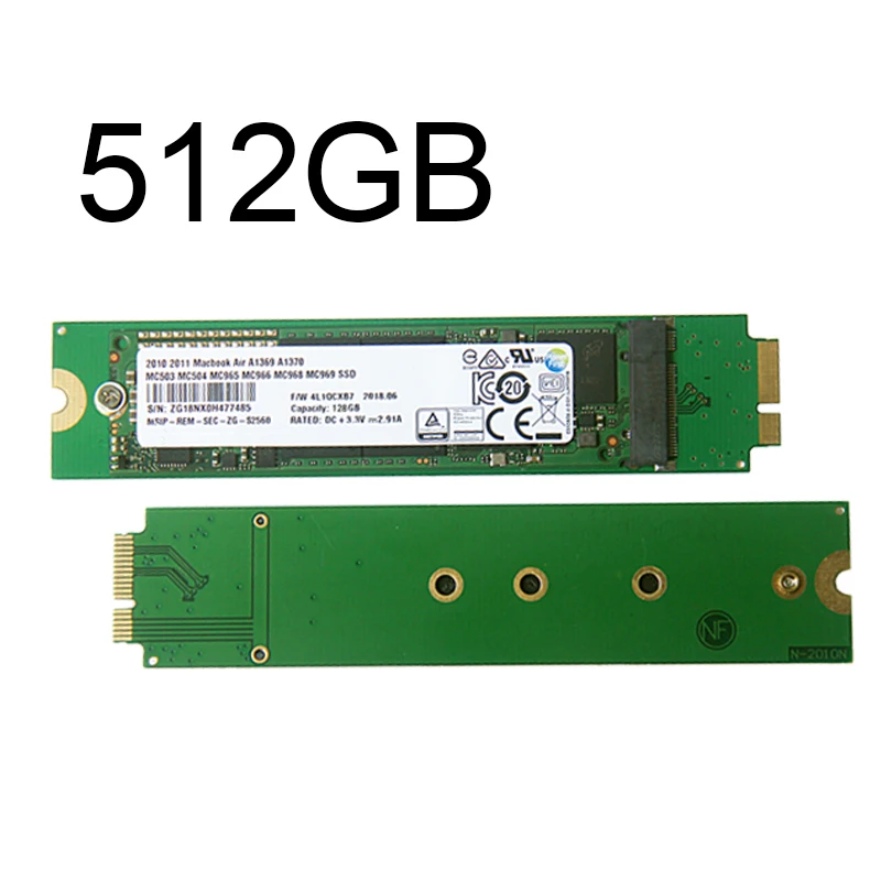 Новый жесткий диск 512 ГБ SSD для AIR 2010 2011 A1369 A1370 MC503 MC505 MC506 MC965 MC966 MC968 MC969 512G