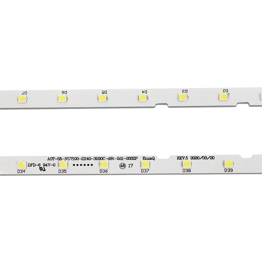 20pcsLED backlight strip 40 LED for Sam sung 55 &quotTV UN55NU7300F UE55NU7105 AOT_55_NU7300_NU7100 55NU710C BN96-45913A BN61-15485A |