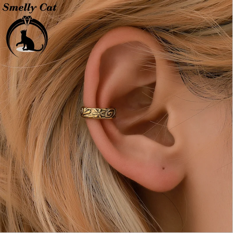 Вонючий кот модные новые серьги Национальный стиль простой металлический узор