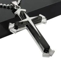 hot sales mens fashion cross pendant stainless steel chain necklace jewelry charm gift cross pendants necklace for men cool