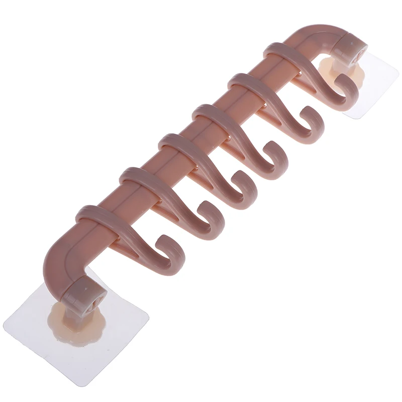 Towel Spoon Rack Suction Cup 6 Hooks Bathroom Kitchen Wall Door Non-trace Strong Holder Sucker Hange | Дом и сад