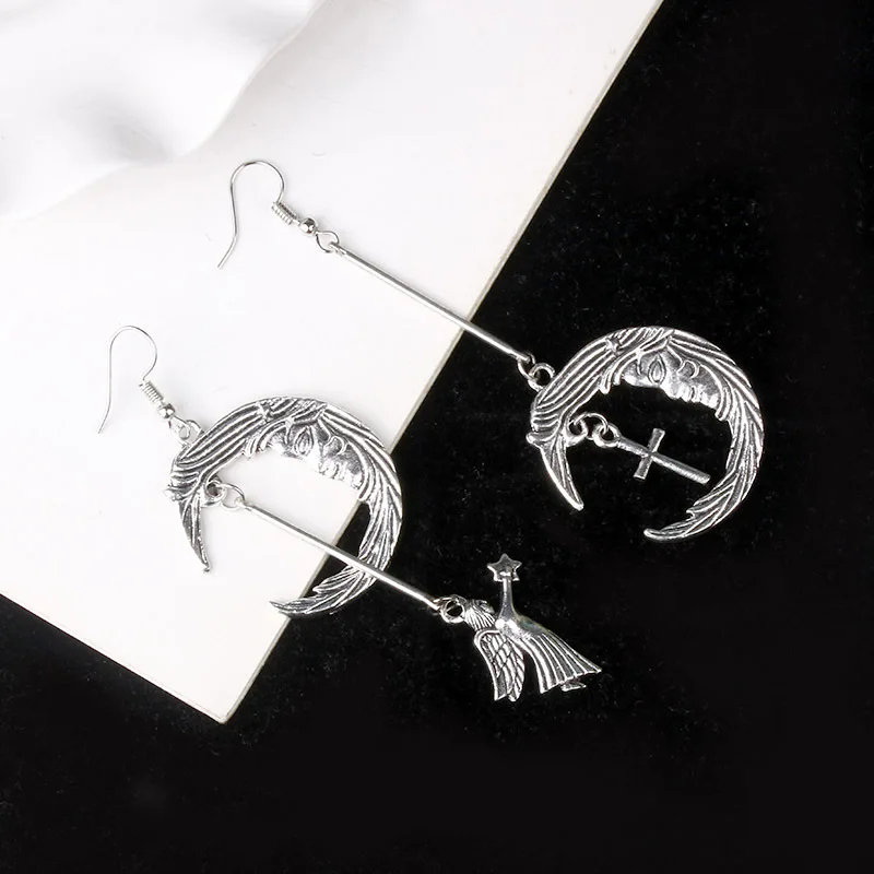 Новинка 2019 корейские серьги в стиле панк массивные Асимметричные висячие виде