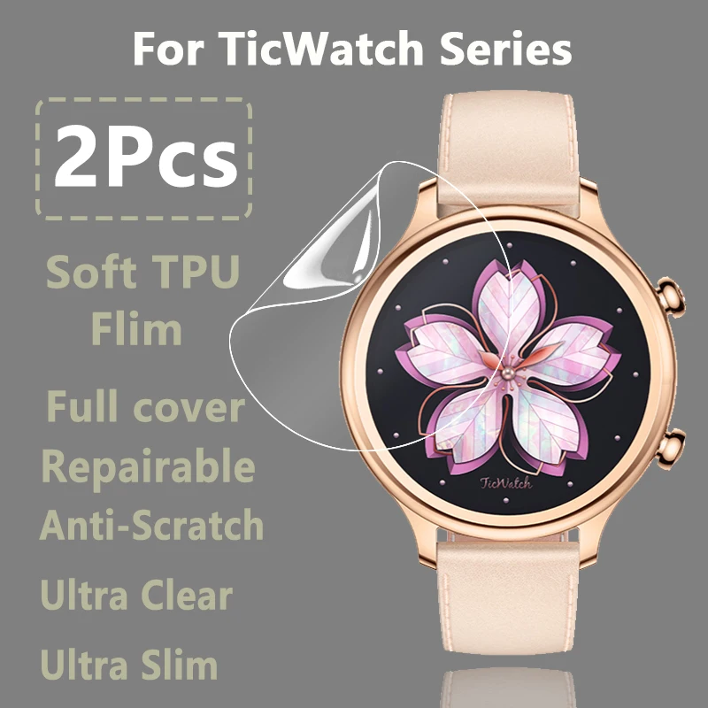 2Pcs For Mobvoi TicWatch Pro 3 E3 E E2 GTX S S2 C2 Plus 2020 2021 Soft TPU Repairable Film Screen Protector -Not Tempered Glass