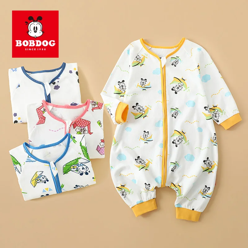

Спальные мешки BOBDOG для новорожденных, милые постельные принадлежности на молнии с мультипликационным рисунком, конверт для сна, для мамы 0-36...
