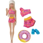 1 комплект для плавания аксессуары для волос ручной работы кукла в купальнике бикини платье + случайный плавательные круги судна + 1x одежда тапочки для куклы Барби Детские игрушки