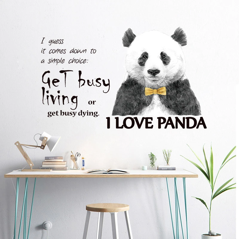 DIY I LOVE PANDA виниловая настенная наклейка в детскую школу детская комната гостиная