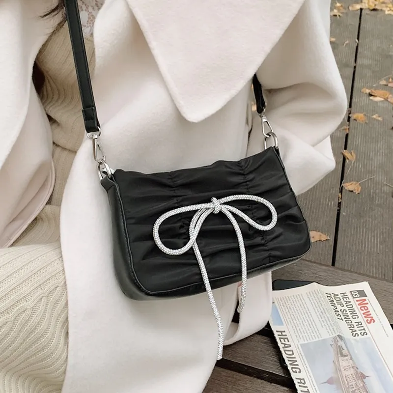

Fashion Pleated Pu Leather Crossbody Bags for Women 2020 New Sac De Luxe Femme High Quality Solid Color Shoulder Female Handbag