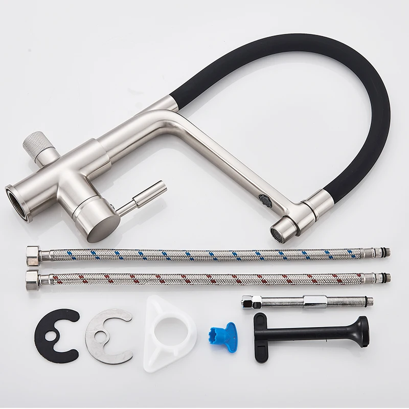 

Black Nickel Filtered Kitchen Faucet Pull Down Pure Water Kitchen Mixer Tap Purification Filter Water Crane For Kitchen Mixer