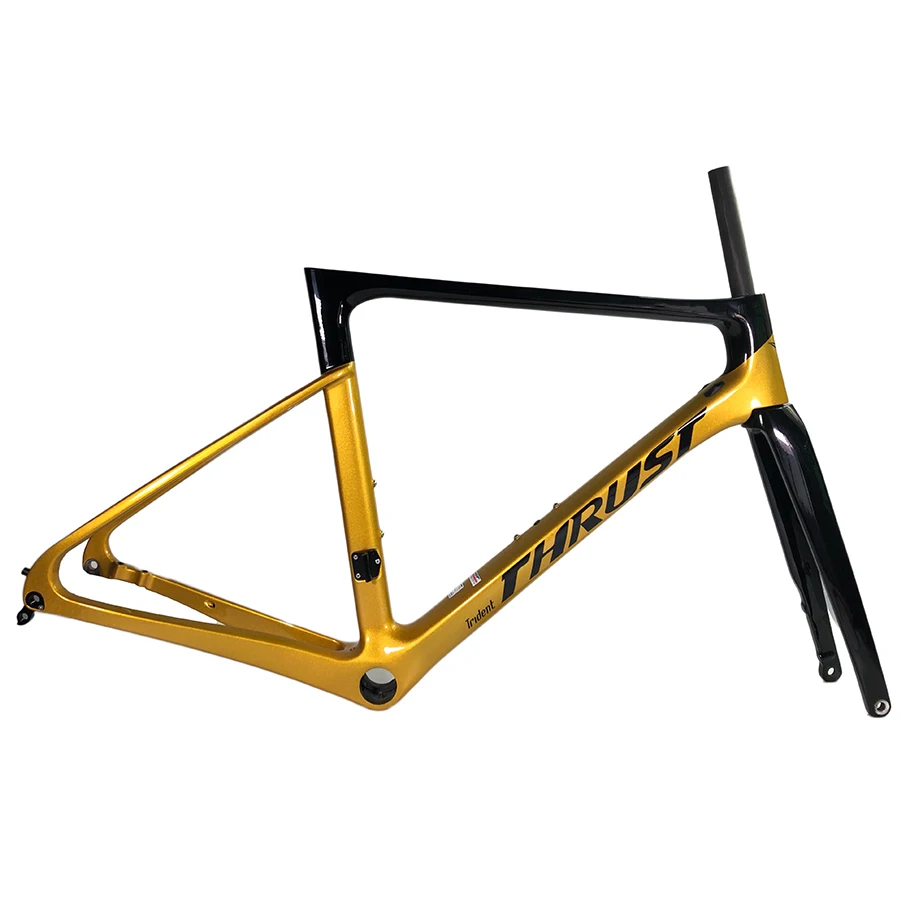 Black gold THRUST NEW T1000 Silver Pink Disc brake Super light carbon road frame bike accessories UD Glossy/Matte 2 years warranty - Цвет: Black gold