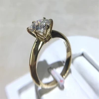 14k yellow gold ring classic 6 claws moissanite jewelry ring 1ct 2ct 3ct trendy engagemen anniversary ring