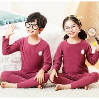honeycherry childrens thermal underwear suits boys bottoming pajamas girls autumn clothes long johns velvet home clothes