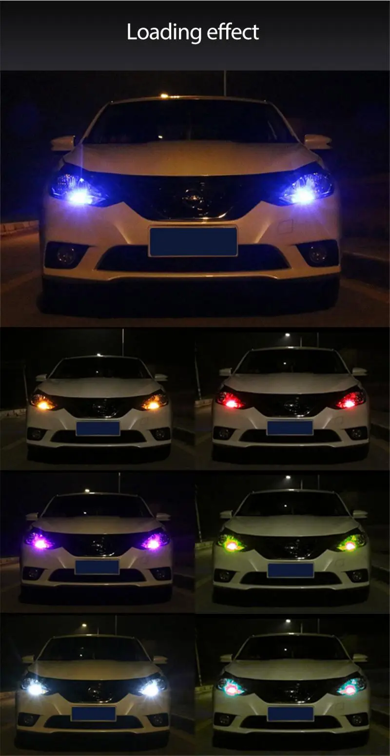 2x RGB Remote Control Car LED Light T10 5050 6SMD Colorful Multi Mode Bulbs With Controller Parking lamp | Автомобили и мотоциклы