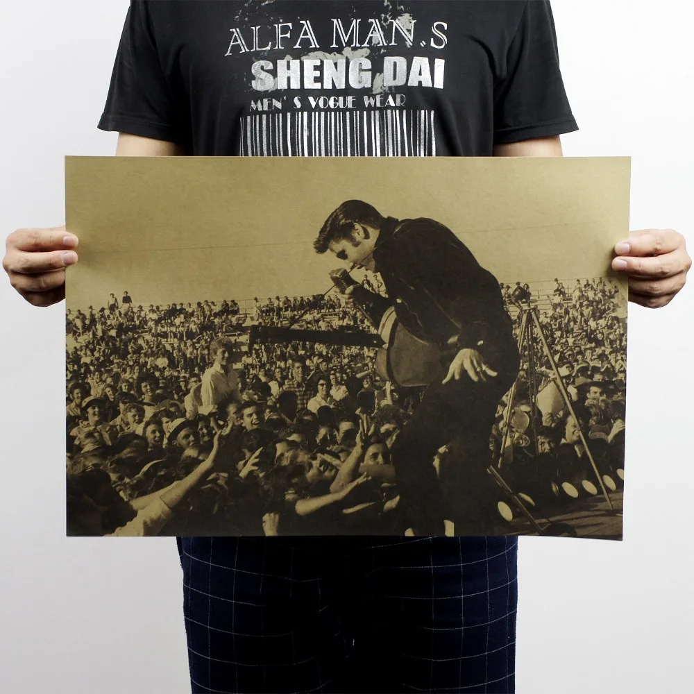 Nostalgic Rock Star Elvis Presley Vintage Classic Poster Map School Decoration Wall Decals Art DIY Retro Decor Prints |