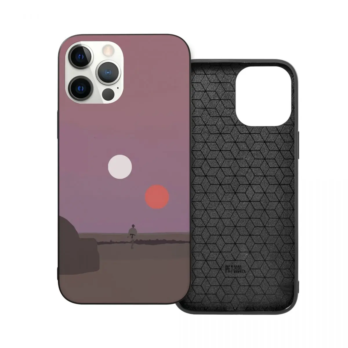 

Binary Sunset PC Glass TPU Phone Bumper for iPhone 13 12 11 Xs Xr X Pro Max Mini 7 8 Se2 Plus 6 6S